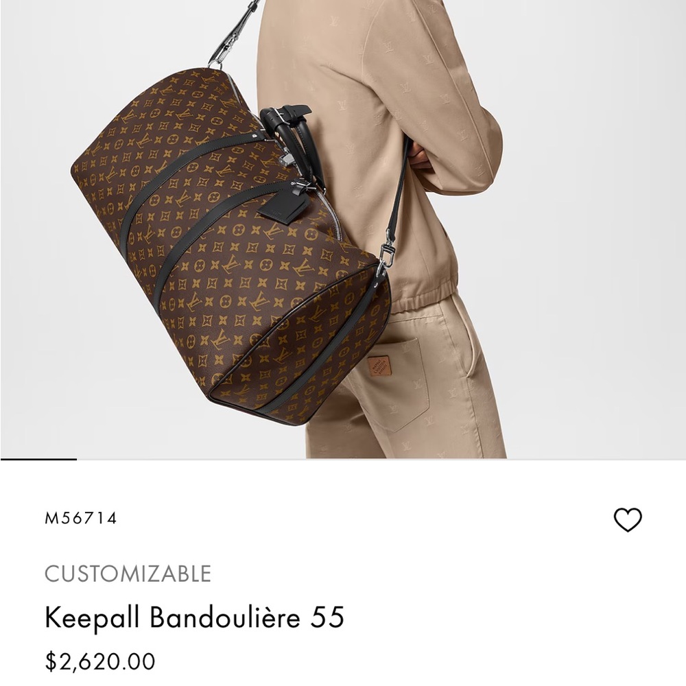 Louis Vuitton Brown and Tan Duffel Bag with Monogram Design